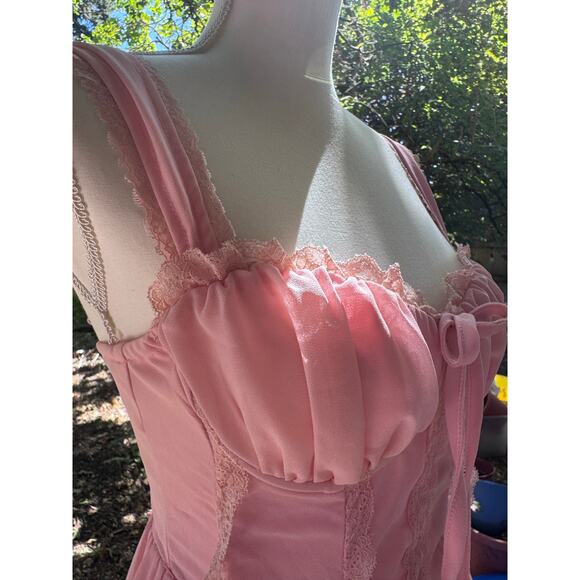 Windsor Pale Petal Pink Romantic Rouched Ballerina Top Dress Flouncy Cap Sleeve - Picture 7 of 7